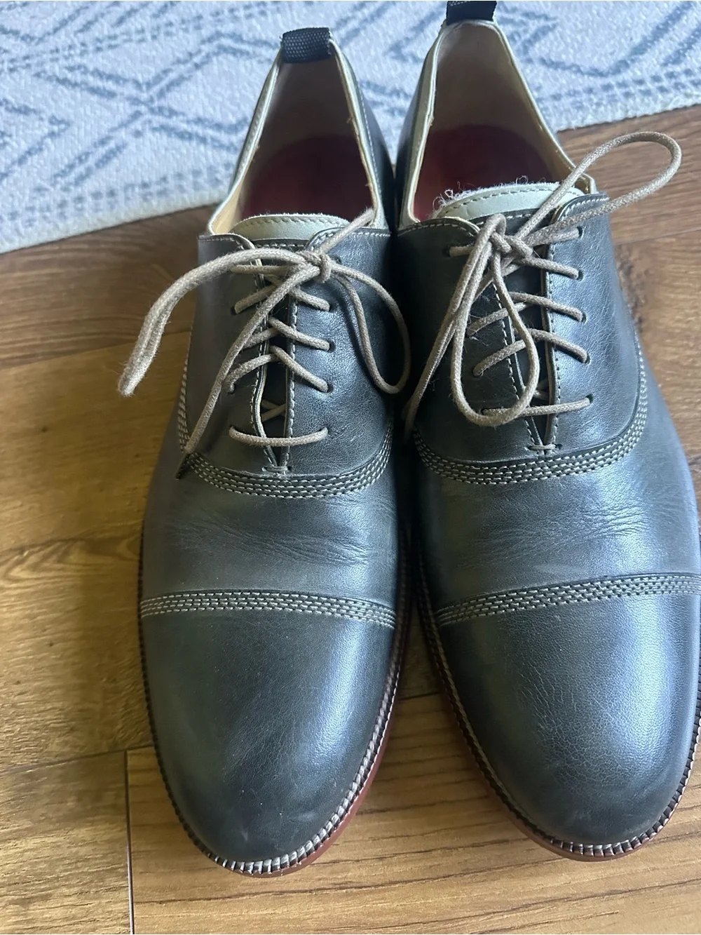 Johnston & Murphy Dark Green Cap-Toe Oxford Lace-Up